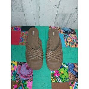 OKABASHI Women's Toffee Brown Cross Strap Sandals, Size ML ( 8.0-9.0 )